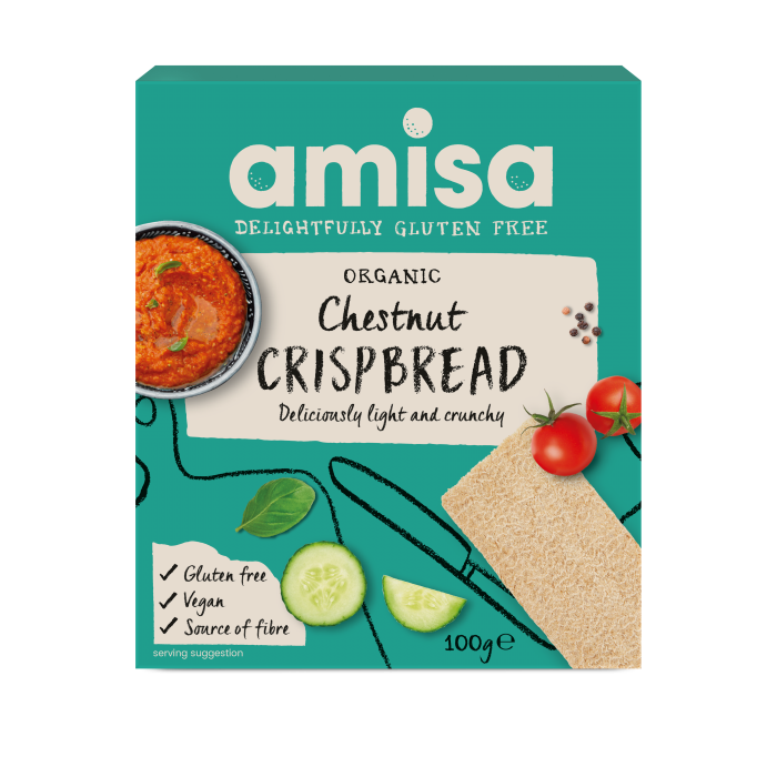 Crispbread cu faina de castane bio 100g Amisa