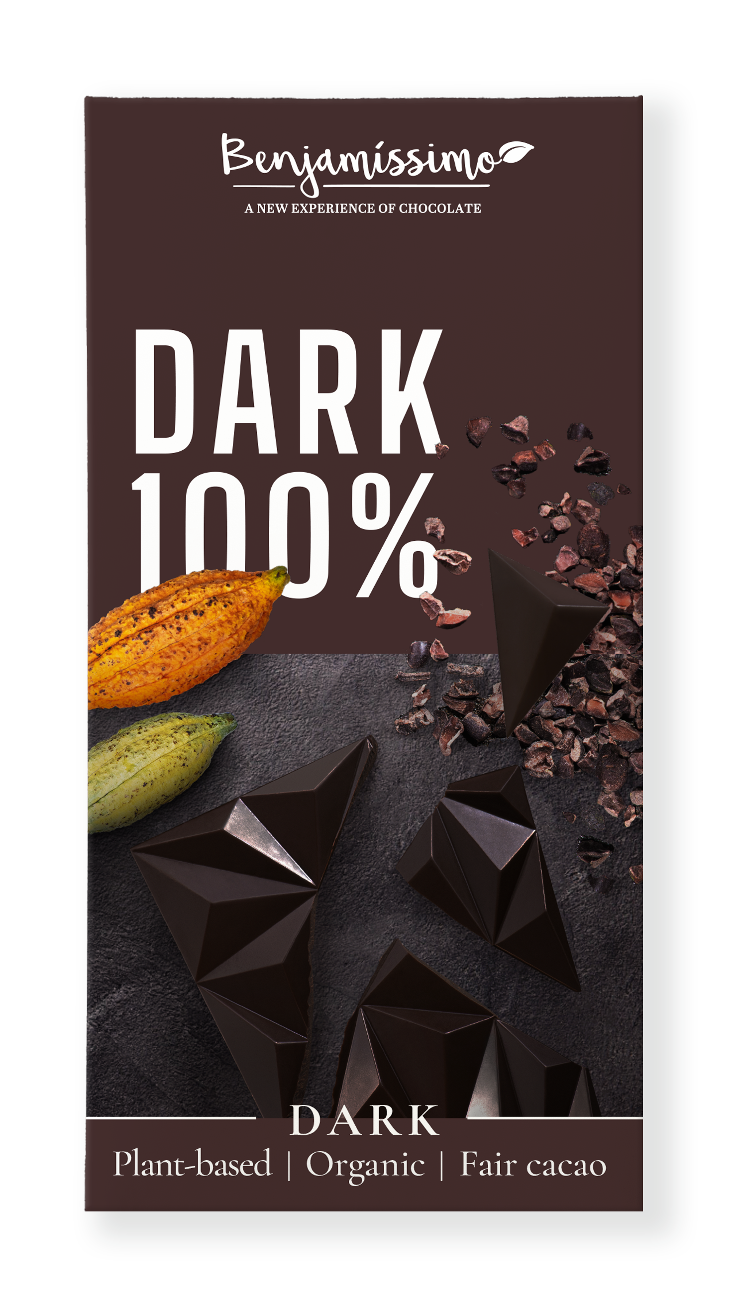 Ciocolata neagra 100% bio 60g Benjamissimo