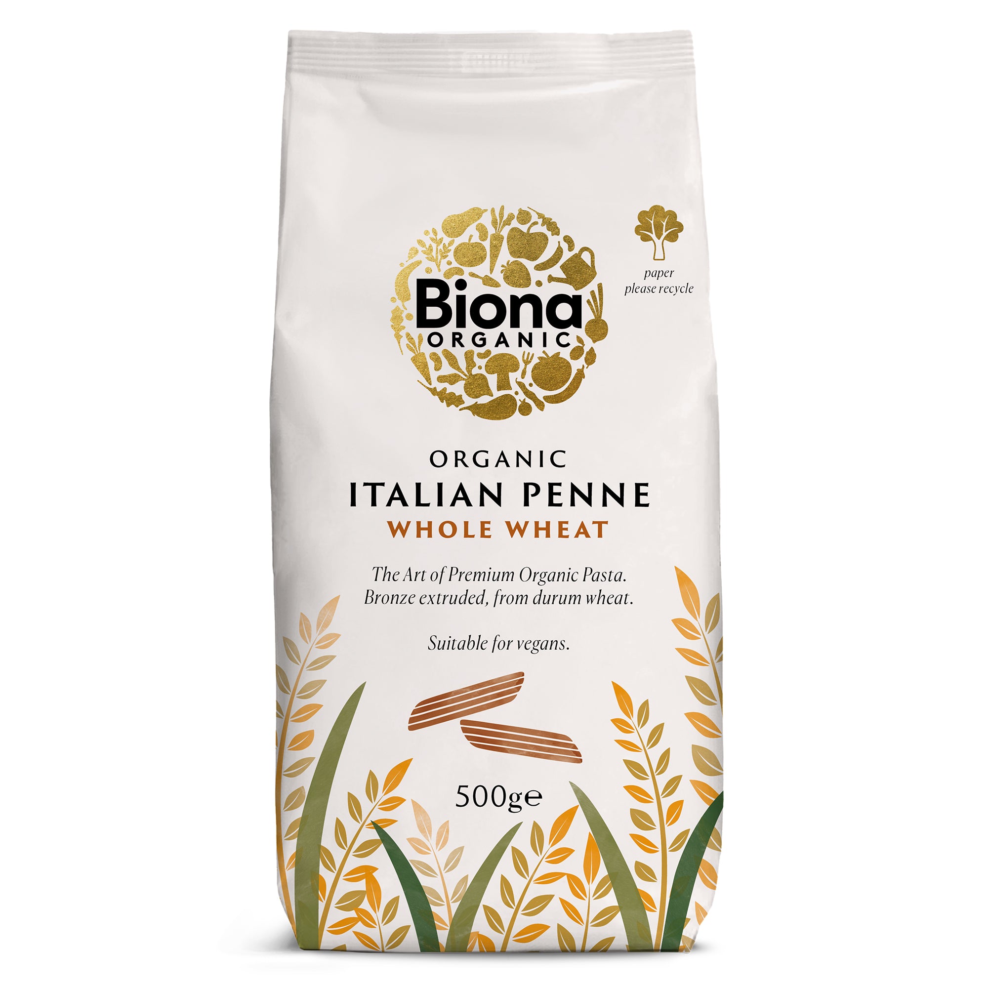 Penne din grau integral bio 500g Biona