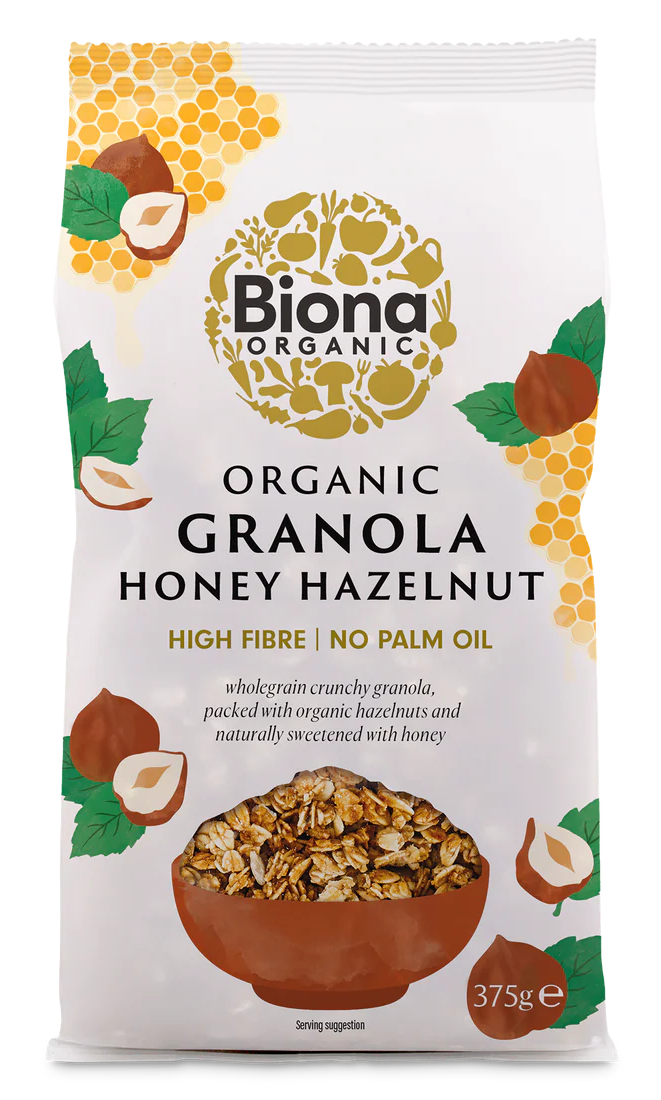 Granola cu miere si alune de padure bio 375g Biona