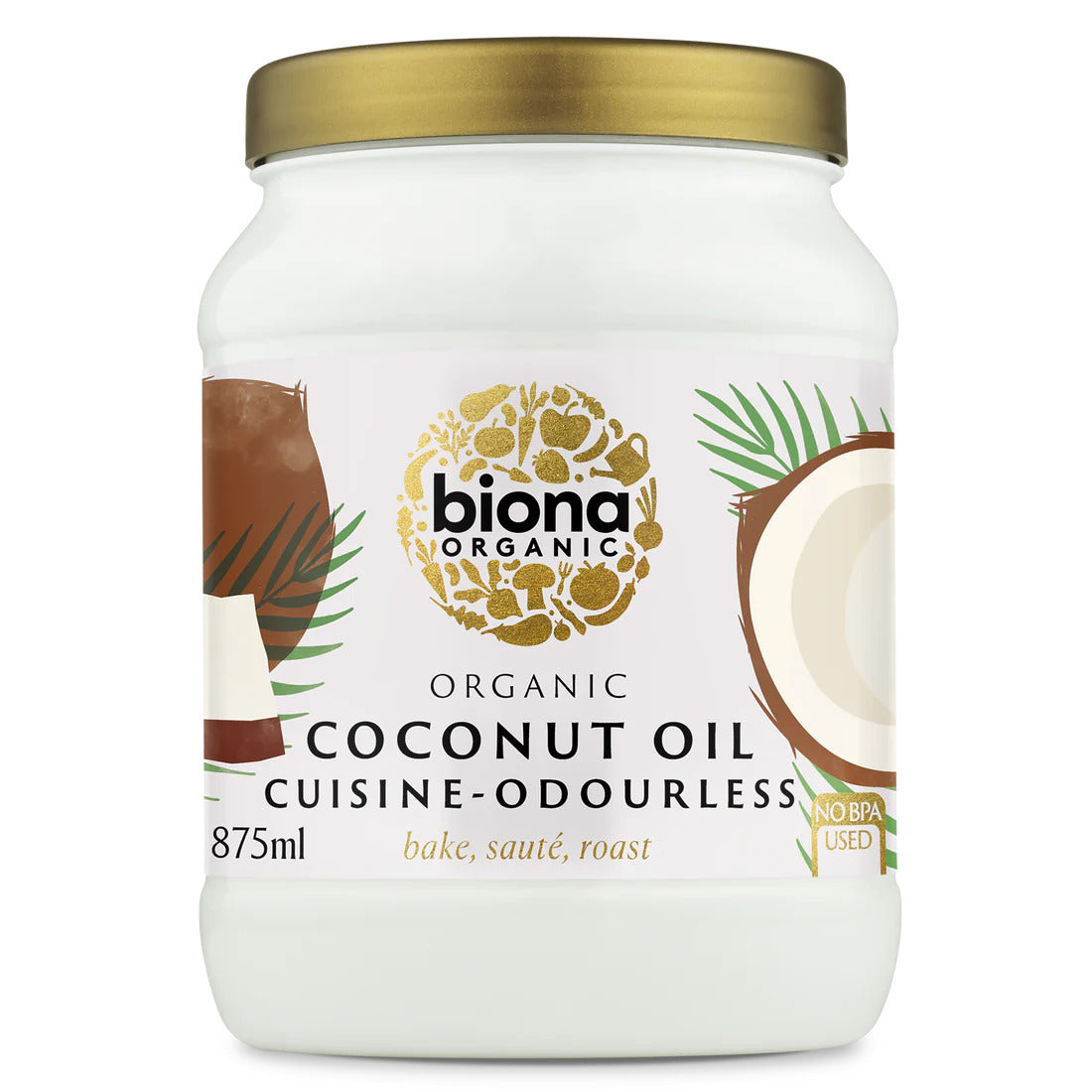 Ulei de cocos dezodorizat pentru gatit bio 875ml Biona