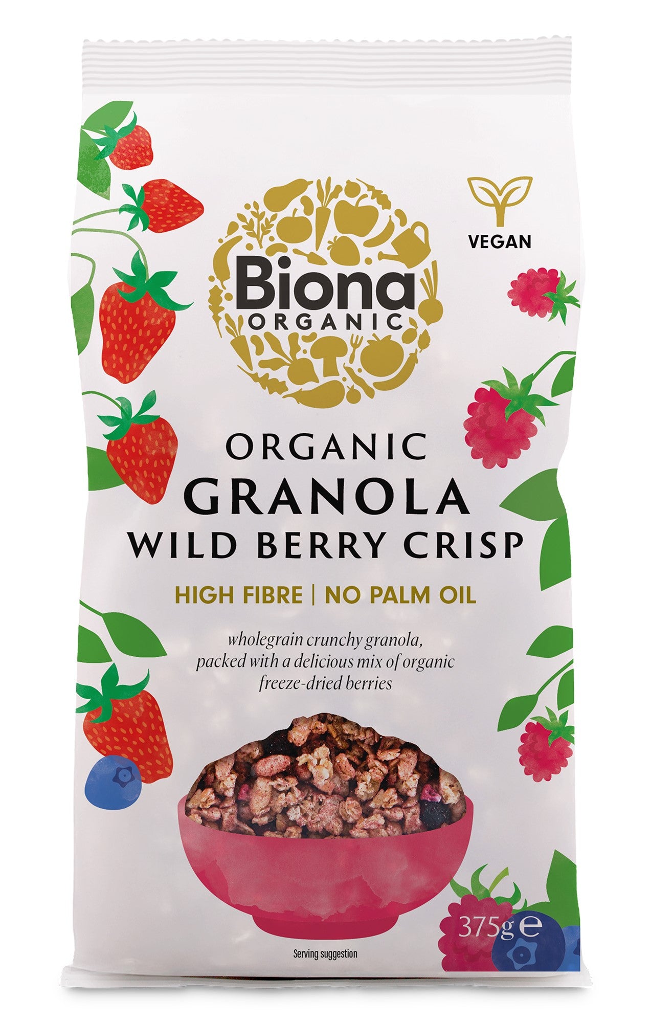 Granola cu fructe de padure crunchy bio 375g Biona