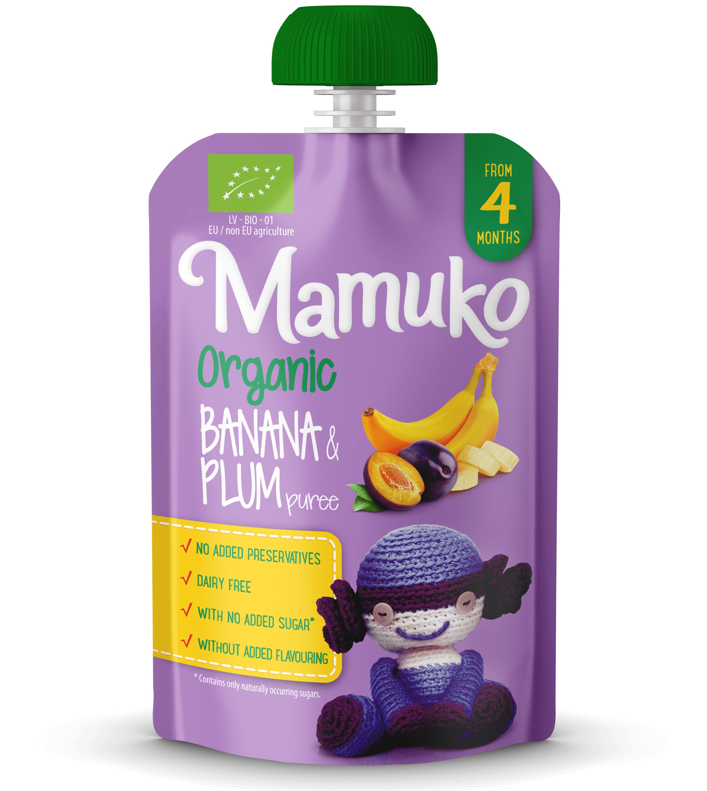 Piure de banane si prune bio  4+ luni 100g Mamuko