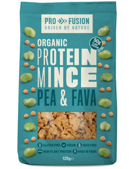 Proteina vegetala texturata din mazare si fava bucati mici bio 125g Profusion