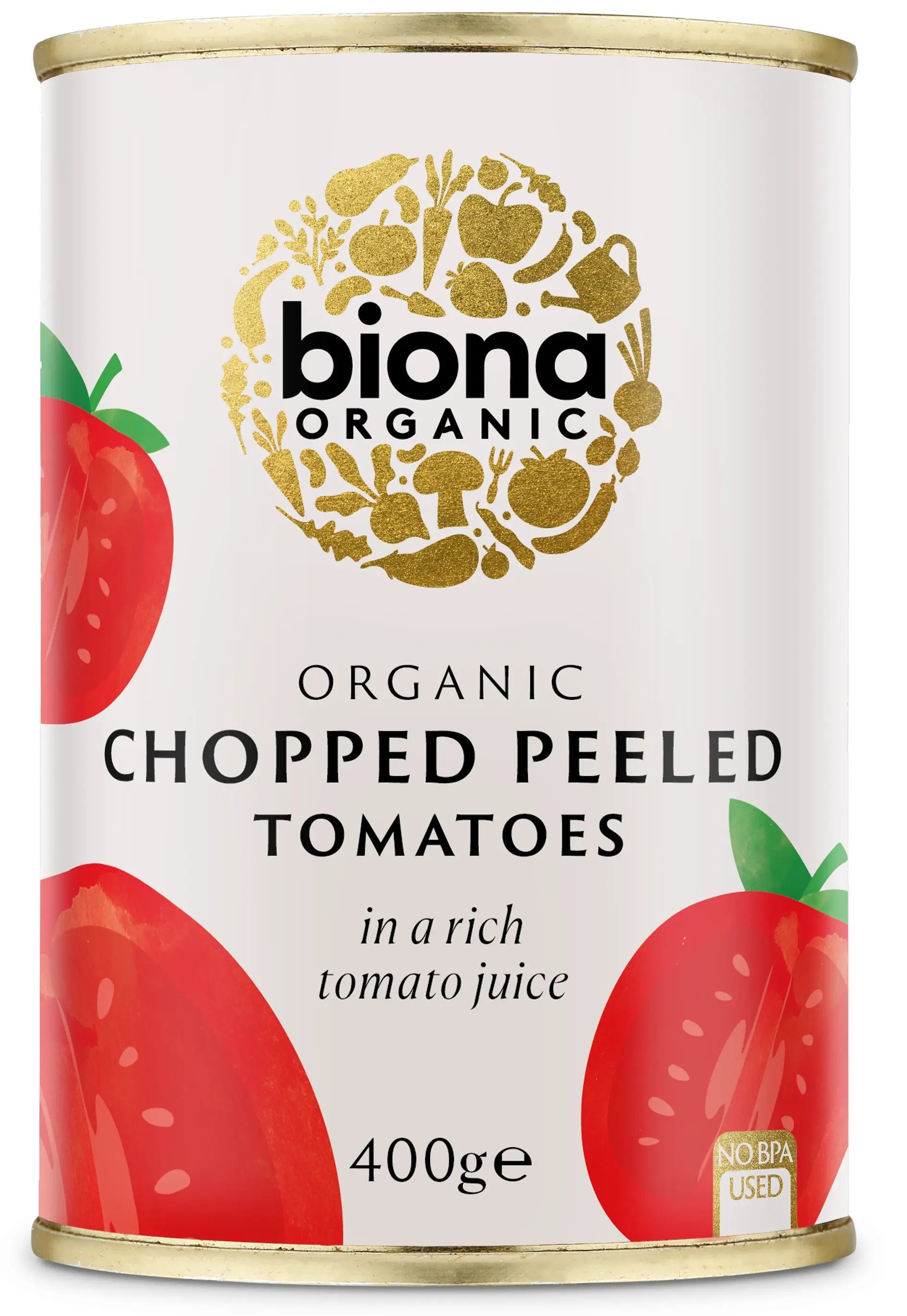 Rosii decojite maruntite la conserva bio 400g Biona