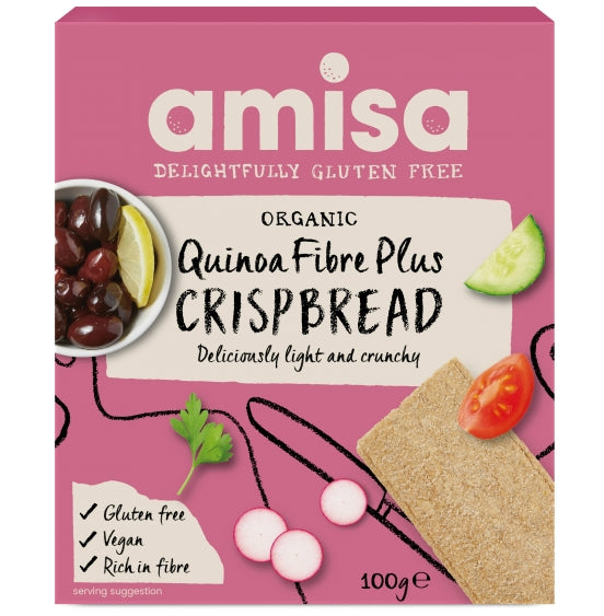 Crispbread cu quinoa fibre plus bio 100g Amisa