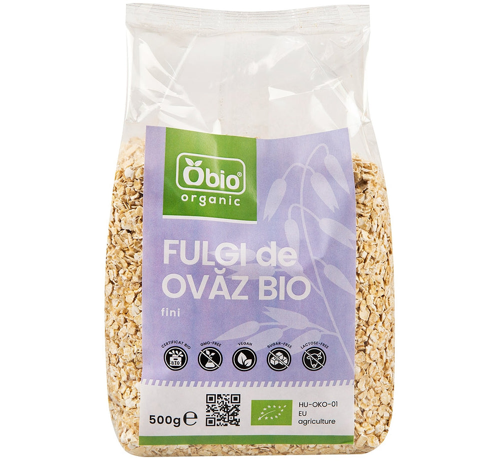 Fulgi de ovaz fini bio 500g Obio