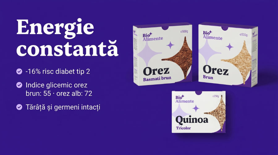 Orez brun · Orez basmati brun · Quinoa tricolor