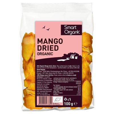 Mango uscat felii bio 100g Smart Organic