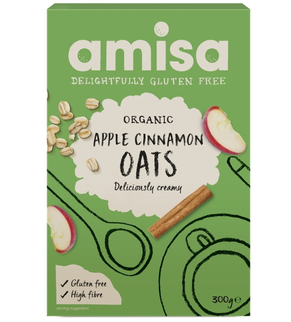 Porridge din ovaz cu mar si scortisoara bio 300g Amisa